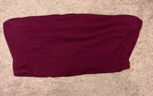 Better Be Strapless Maroon Bandeau Size: S thumbnail 1