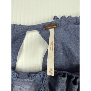 Free People Tunic Top Ruffle Hem Long Sleeve Blouse Flowy‎ XS thumbnail 2