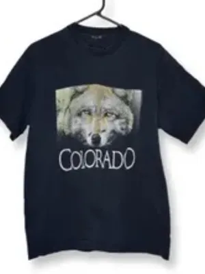 Vintage 90s Colorado Wolf T-Shirt: 100% Cotton Single Stitch Nature Tee thumbnail 2