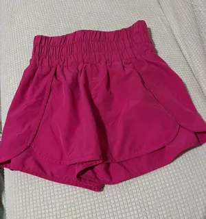 Pink high waist running shorts thumbnail 1