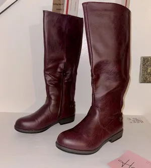 Journee Collection faux leather zip up Burgundy Boots size 7 Women’s W/O box 🆕 thumbnail 1