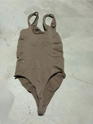 Yitty Ruched tank top bodysuit in Taupe XL/XXL thumbnail 3