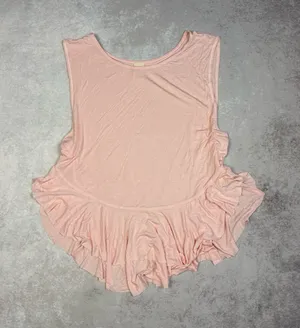 Free People We The Free Uptown Ruffle Sleeveless V Trim Hem Tank In Rose thumbnail 1