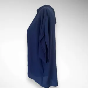EMERY ROSE Women's Navy Tie Back Batwing Sleeve High-Low Hem Top Large | EUC thumbnail 4