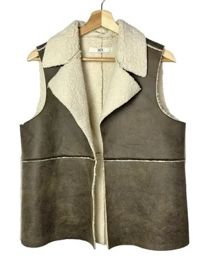 Jack by BB Dakota‎ Brown Faux Shearling Vest S thumbnail 1