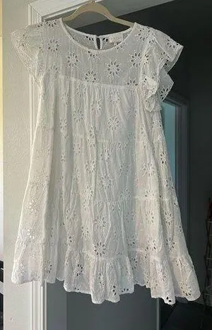 white mini dress. Size small. Worn a few times; still in good condition. thumbnail 1