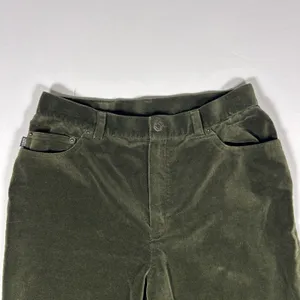 Ralph Lauren Jeans Women's Luxe Velvet Pants Olive Green Stretch Straight Leg 10 thumbnail 5