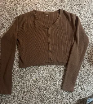 john galt cropped brown sweater thumbnail 1