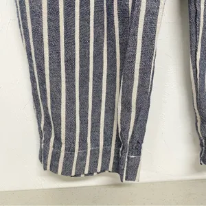 Urban Outfitters Grey & White Striped Paperbag Waist Casual Pants Women 6 Belted thumbnail 8