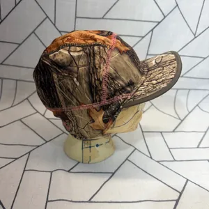 Huntworth Camo Hunting Hat S/M Brown Pink Real Tree Ponytail Grid Fleece Cap thumbnail 4