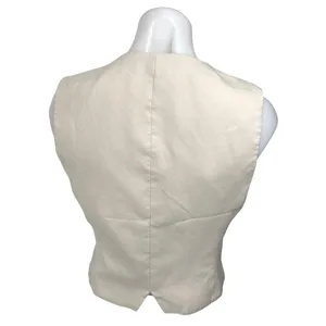 Zara Women's Beige Sleeveless V Neck Button Up Casual Blouse Vest Top Size S thumbnail 2