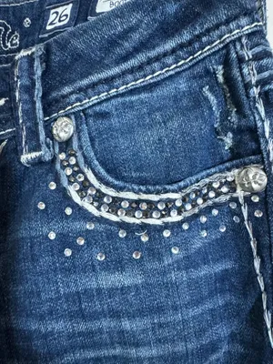 Miss Me JE5453B7R Bootcut Rhinestone Sequin Pocket Jeans thumbnail 5