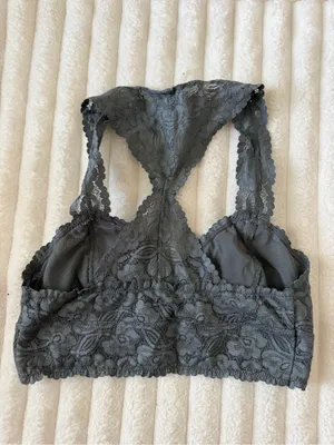 Free People Charcoal Lace Racerback Bralette thumbnail 4