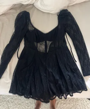 Urban Outfitters Black Lace Romper thumbnail 1