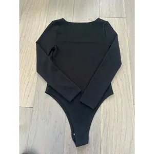 A New Day Black Ribbed Square Neck Bodysuit Medium thumbnail 7