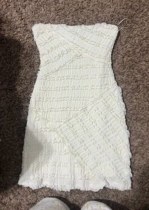 Altar'd State Cream Strapless Smocked Mini Dress thumbnail 1