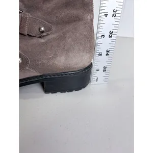 Stuart Weitzman Taupe Suede Multi Buckle Moto Ankle Boots U274026 Womens 6.5 M‎ thumbnail 14
