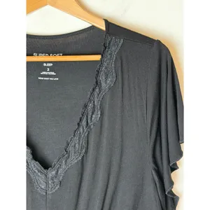 Torrid Super Soft Lace Trim Babydoll Sleep Gown Women 2X Black Nightgown Lounge thumbnail 7