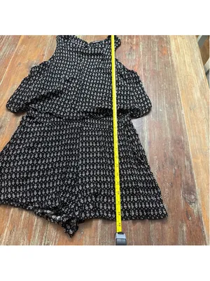 Lulus Black & White Geometric Tribal Print Halter Romper - Size Large Boho thumbnail 12