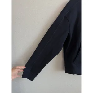 ZARA Technical Cropped Full Zip Hoodie Jacket Navy Blue Minimalist Clean Girl XL thumbnail 5