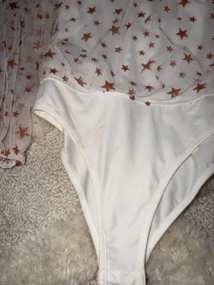 Pink Lily White Mesh Star Bodysuit thumbnail 5
