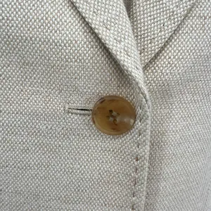 Burberry‎ London Suit Blazer Linen Blend Tan Cream Beige Size 38 US 4 thumbnail 4
