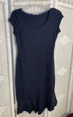 Athleta Crescendo Asymmetrical Stretch Dress Black Size‎ Small Travel Knit thumbnail 1
