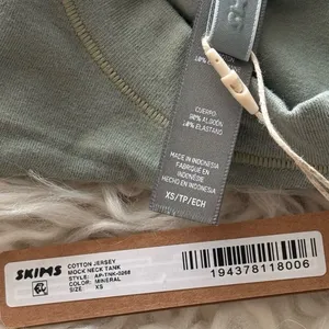 Skims Cotton Jersey Mock Neck Tank Mineral Size XS thumbnail 6