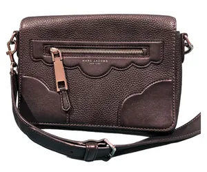 Marc Jacobs Black Leather Scalloped Crossbody Purse Bag thumbnail 1