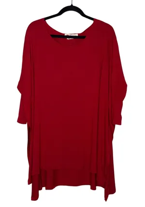 Free People FP Beach Tunic Women‎ XS/S Red Excellent Oversized Dolman High Low thumbnail 1