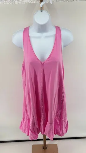 Daily Practice Anthropologie Pink Bubble Hem Mini Dress Racerback XS thumbnail 1