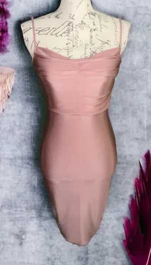 Rose Gold Blush Pink Formal Dress thumbnail 1