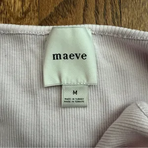 Anthro Maeve Ribbed Poplin Twofer Midi Dress Lavender M Cotton Adjustable Strap thumbnail 6