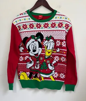 Disney Women's Long Sleeve Christmas Sweater Size Medium thumbnail 1