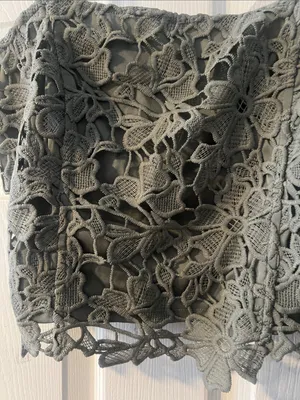 She + Sky Gray Floral Crochet Lace Camisole thumbnail 3