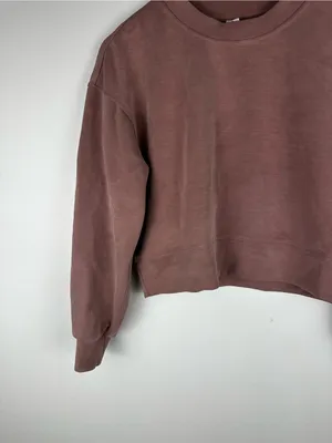 Lululemon Softstreme Perfectly‎ Oversized Cropped Crew Pink Women’s Sz 0 thumbnail 4