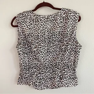 J. Crew Leopard Print Cotton‎ Poplin Hyacinth Top Size Medium thumbnail 6