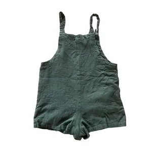 Altar’d State Green Linen Blend Tie-Shoulder Shorts Romper | Large thumbnail 2