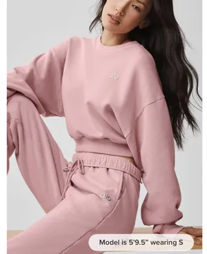 Alo Cropped Accolade Crewneck thumbnail 1