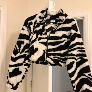 Zebra Print Cropped Jacket Multiple Size XS thumbnail 1
