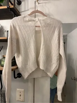Hollister Cream Ribbed Crew Neck Sweater thumbnail 3