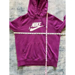 Nike Fuchsia Purple White Logo Club Pullover Fleece Hoodie Women's Small thumbnail 5