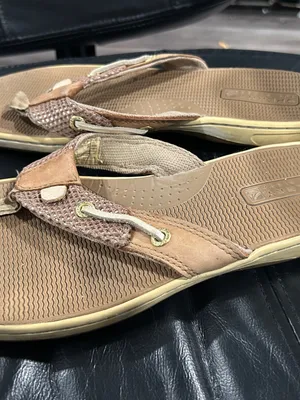 Sperry Brown Tan Mesh Thong Sandals thumbnail 4