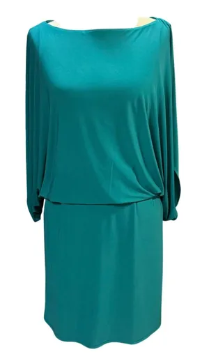 Jessica Simpson 6 Teal Draped Open Back Mini Dress Cocktail Party Wedding Date thumbnail 1