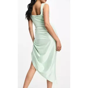 ASOS Design Cowl Corset Draped Midi Dress in Mint, Size 2​​​​​​ thumbnail 2