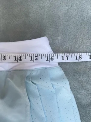Lululemon Asymmetrical Pleated Tennis Skirt Powder Blue/white Pickleball Golf 10 thumbnail 8