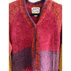 Vintage Heirloom Collectibles Colorblock Cardigan Sweater M Autumn Fall Chunky thumbnail 5