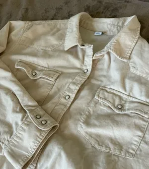 Old Navy Ivory Corduroy 2 Pocket Pearl Snap Western Cowgirl Dress thumbnail 1