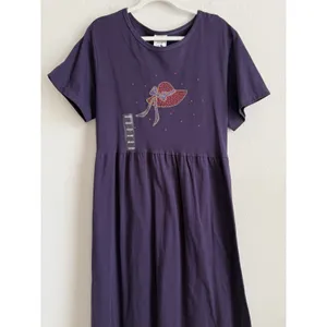 Vtg Cactus Bay By‎ Lynee Dress Women's XL Purple Red Hat Society Maxi USA NEW thumbnail 3