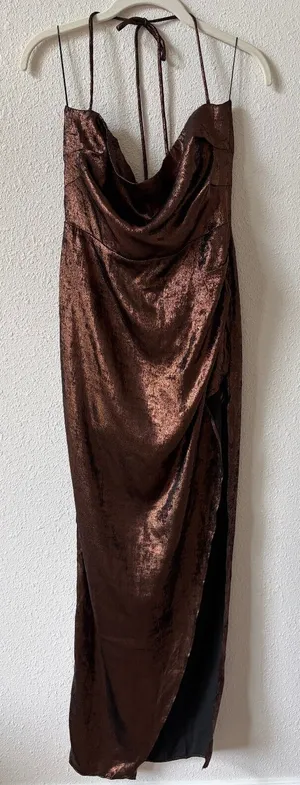 Rumer The Label Phoenix Maxi Dress Bronze Size Large Party Going Out Vacation thumbnail 1